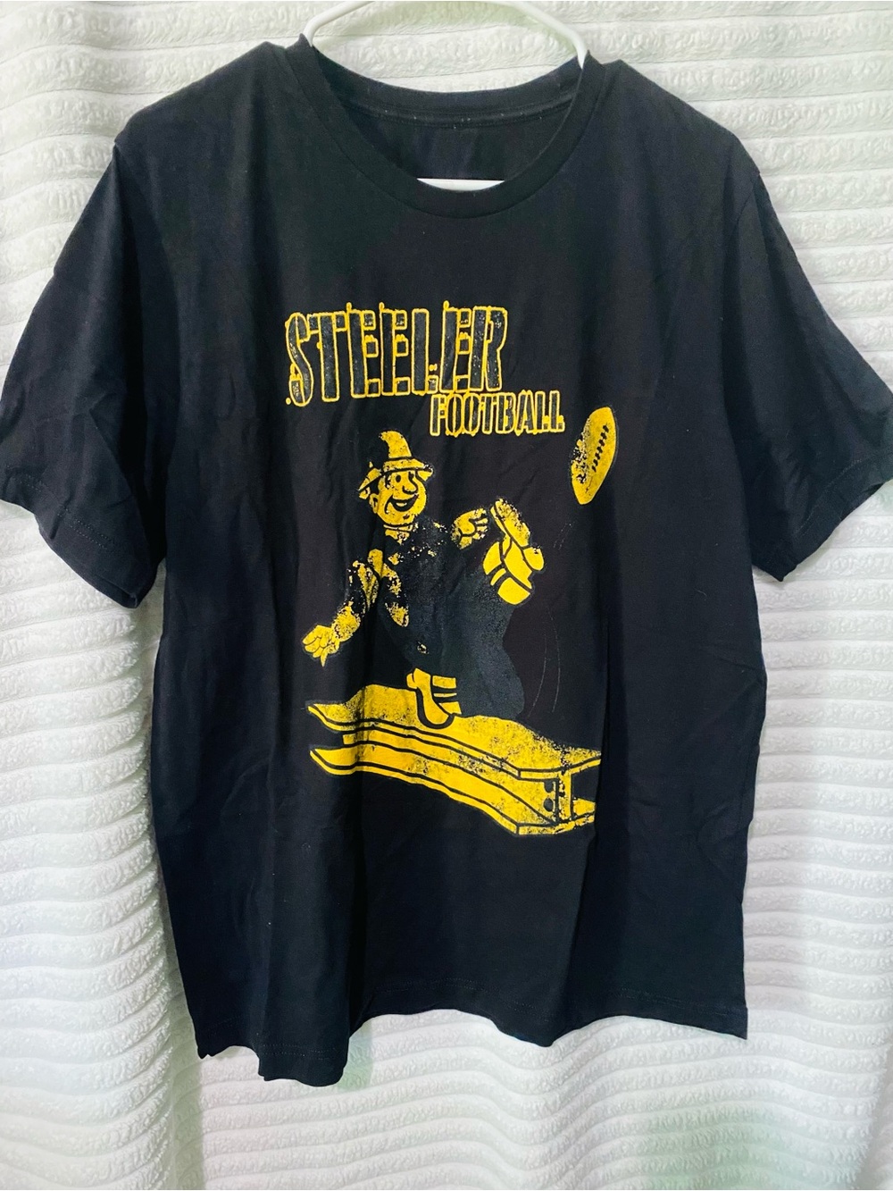Black Steelers Football Graphic Tee - Classic Fan Shirt
